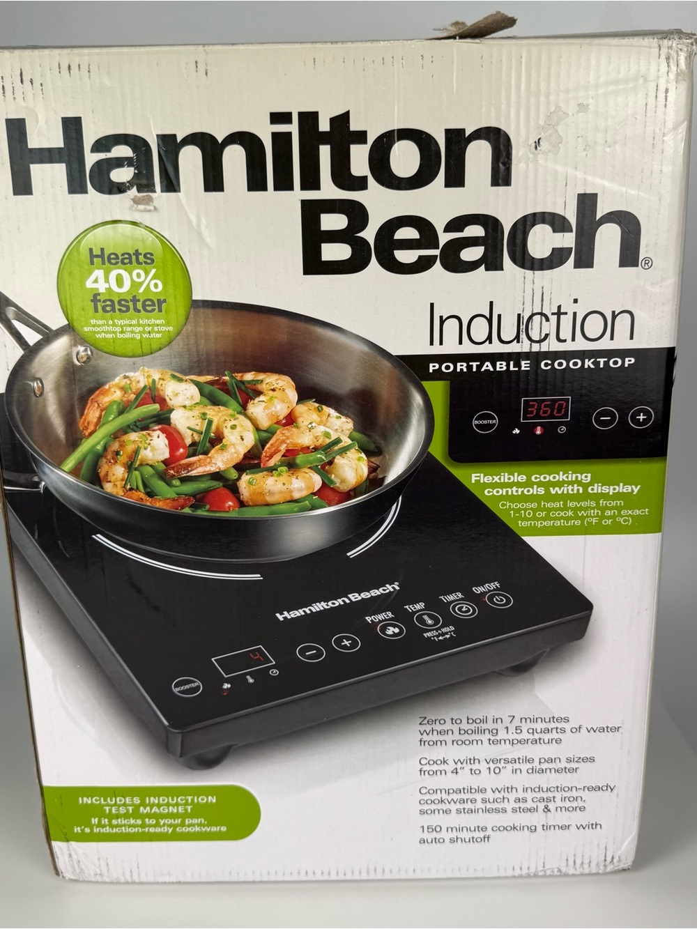 Hamilton Beach Induction Cooktop 1800W Portable Burner 34104 Black NEW